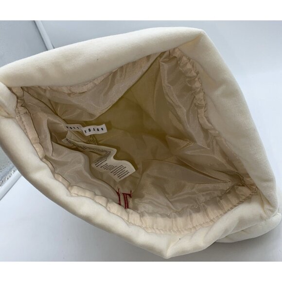 Pottery Barn JL Quilted Velvet Christmas Stocking Holiday Xmas Cream 24 inch - Picture 6 of 11